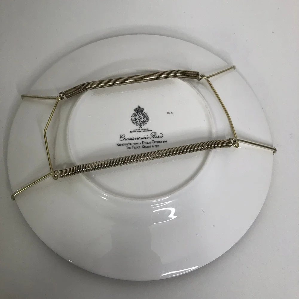 Royal Worcester Vtg 1994 Chamberlains Rose Accent Salad Plate Decor Wall Hanger